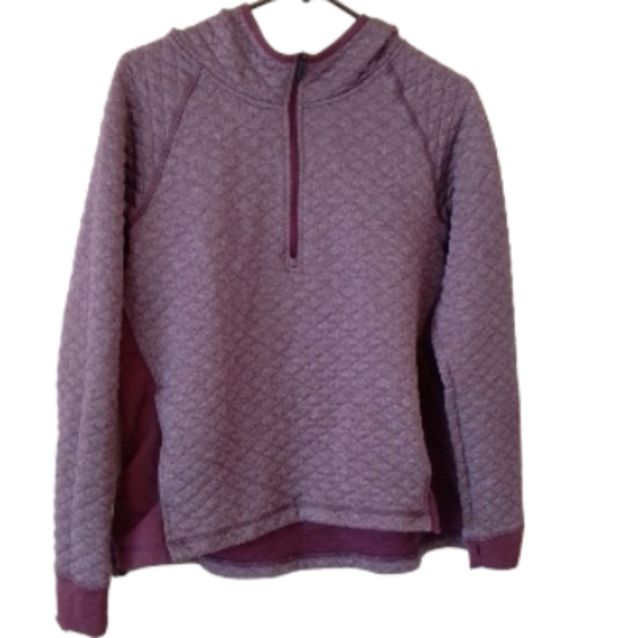 Smart wool diamond peak quilted hoodie heathered purple medium - Picture 2 of 9